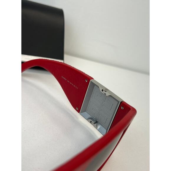 NEW Givenchy GV40034I Red Leather Sunglasses $900 - Picture 5 of 5